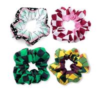 Roffatide 4 Pcs Anime Cabello Scrunchies para niños adultos Sin daño Corbatas de pelo Cosplay Accesorios Regalo Banda de pelo elástica Soporte de cola de caballo para niñas Mujeres Fans Estilo A