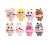 Roffatide 8pcs Kpop Stray Plush Keychain Set SKZOO Llavero lindo colgante Fan Merch Regalos para STAY Amigos Estilo familiar C