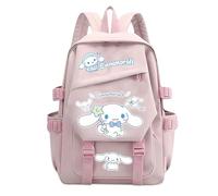 Roffatide Animación kuromi cinnamoroll melodía estampada computadora portátil de ocio de negocios mochila de excursión mochila B rosa