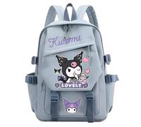 Roffatide Animación kuromi cinnamoroll melodía estampada computadora portátil de ocio de negocios mochila de senderismo C azul