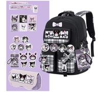 Roffatide Animation kuromi kawaii mochilas 21 piezas juego de accesorios Cartoon Travel estética bolsa de regalo del nuevo semestre lindo broche computadora portátil antirrobo mochilas mochilas