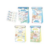 Roffatide Anime 12 bolsas de regalo Cinnamoroll Bolsas de golosinas con pegatinas Artículos para fiestas Decoración para fiestas de cumpleaños para niñas y niños