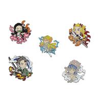 Roffatide Anime 5Pcs Demon Slayer Pins Set para Fans Insignia Coleccionable para Chaquetas Bolsas Accesorios Regalo para Fans Mujeres Hombres