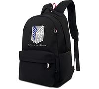 Roffatide Anime Attack on Titan Survey Corps Wings of Liberty Mochila para Adolescente Mochila Ligera Mochila Estampada Negro