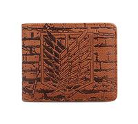 Roffatide Anime Attack on Titan Wings of Freedom Cartera Corta Plegable Fina de Piel Sintética Tarjetero Marrón