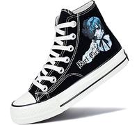 Roffatide Anime Black Butler Zapatillas Altas de Lona Zapatos Planos Estampados Zapatos de Skate con Cordones Talla Unisex Negro 36