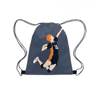 Roffatide Anime Bolsa de la cuerda Oxford Drawstring Backpack Bolsa de la cuerda Sports Basketball Sackpack Negro Naranja O