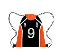 Roffatide Anime Bolsa de la cuerda Oxford Drawstring Backpack Bolsa de la cuerda Sports Basketball Sackpack Negro Naranja G