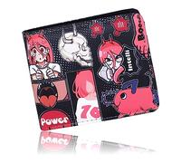 Roffatide Anime Chainsaw Man Pochita Carteras para Mujeres Hombres Piel de imitación de Doble Pliegue de Viaje Monedero Billeteras Slim Single Fold Billetera Negro