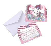 Roffatide Anime Cinnamoroll Invitation Cards, 10Packs, Multicolor, 6.5 x 4.8 inches, Cardstock for Birthday Party Supplies Fill in Invitations with Envelopes for Girls and Boys