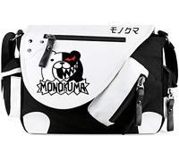 Roffatide Anime Danganronpa Monokuma Bolso de Mensajero Lona Solapa de Cuero Sintético Satchel Hombro Bolso de Escuela