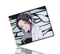 Roffatide Anime Demon Slayer Carteras para Niñas Niños Silicona Cuero Doble Pliegue de Viaje Billetera Monedero Carteras Slim Single Fold Billetera