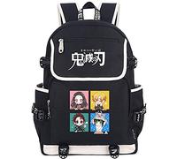 Roffatide Anime Demon Slayer Kamado Tanjirou Kamado Nezuko Mochila para portátil con puerto de carga USB