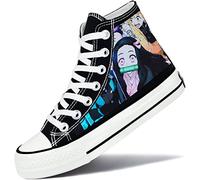 Roffatide Anime Demon Slayer Zapatillas Altas de Lona Zapatos Planos Estampados Zapatos de Skate con Cordones Talla Unisex Negro B 39