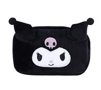 Roffatide Anime Kuromi Bolsa de Maquillaje Bolsa cosmética pequeña y portátil Estuche Bonito para bolígrafos Estuche para lápices para Mujeres y niñas Negro