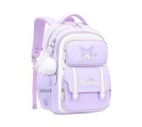 Roffatide Anime Kuromi Mochila Bolsa escolar de gran capacidad para niñas niños Mochila de viaje de adolescentes para estudiantes de Morado