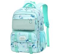 Roffatide Anime Kuromi mochila de gran capacidad 24L refrigerador puerta niños bolso escolar con mochila de viaje de bolsillo múltiple a prueba de salpicaduras para mujeres niñas Verde