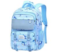 Roffatide Anime Kuromi mochila de gran capacidad 24L refrigerador puerta niños bolso escolar con mochila de viaje de bolsillo múltiple a prueba de salpicaduras para mujeres niñas Azul