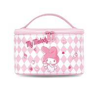 Roffatide Anime Melody Bolsa de Maquillaje portátil con Organizador de brochas de Maquillaje Estuche de cosméticos Grande para Mujeres y niñas Resistente al Agua Imprescindibles para Viajar Rosa