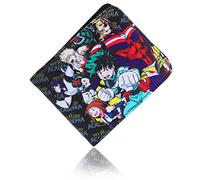Roffatide Anime My Hero Academia Carteras Bakugo Shoto Todoroki Deku de Cuero Artificial Delgada Cartera Multiusos de Doble Pliegue