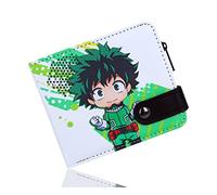 Roffatide Anime My Hero Academia Deku Carteras para Niños Bi-Fold Corto de imitación de Cuero de Viaje Delgado Billetera con Cremallera Monedero