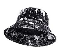 Roffatide Anime One Piece Sombrero de Pescador Sombrero Pescador Graffiti Luffy Sombrero de Sol de Algodón Plegable Hip-Hop para Niños Niñas