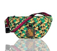 Roffatide Anime riñonera Crossbody para Hombre Mujer Riñonera Bolsa de Pecho Mochila Verde/Amarillo