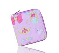 Roffatide Anime Sailor Moon Billeteras Mujeres de imitación de Cuero Monedero Carteras Slim Bi-Fold de Viaje Cartera Morado