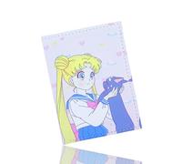 Roffatide Anime Sailor Moon Usagi Tsukino Luna Cat Porta Pasaporte de Piel Sintética para Mujer Estuche para Pasaporte Delgado de Dos Pliegues