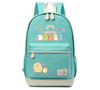 Roffatide Anime Sumikko Gurashi Juego Oso Blanco Tonkatsu Imprimir Mochila Casual Mochila Verde Canvs Mochila