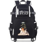 Roffatide Anime The Promised Neverland Mochila Cosplay Impresa Mochila Escolar con Puerto de Carga USB y Puerto para Auriculares