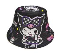 Roffatide Anime Unisex Cartoon Pochacco Sombrero Bucket Lindo Gorro de Pesca Impreso Sombrero de Sol Reversible de Doble Lado Packable Sombrero de Playa Rosa A Pequeño