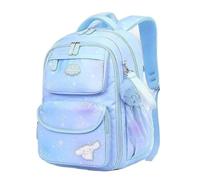 Roffatide Bolso escolar grande con múltiples bolsillos refrigerador puerta mochila para niños con colgante de peluche