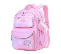 Roffatide Bolso escolar grande con múltiples bolsillos refrigerador puerta mochila para niños con colgante de peluche
