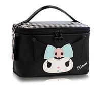 Roffatide Cinnamorol bolsa de cosméticos para mujer bolsa de maquillaje Kuromi impermeable organizador de viaje bolsa de almacenamiento de melodía mediana, Kurom, Estilo animado y lindo anime