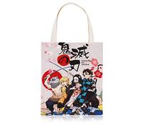Roffatide El bolso de la niña de lona de terciopelo asesino de demonios de la animación se puede reutilizar en el bolso de compras Kamado nezuko bolso casual bolso de hombro