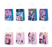 Roffatide Kpop 12Pcs Bolsas de regalo Cazadores de demonios Bolsas de dulces Gooddie incluyendo 4 patrones doble lado impreso suministros de cumpleaños para niñas niños estilo B