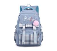 Roffatide KPOP Stray Kids bolso de escuela nuevo semestre mochila para niños niñas de gran capacidad Bolso de material escolar para senderismo Viajes Azul A