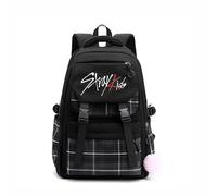 Roffatide KPOP Stray Kids bolso de escuela nuevo semestre mochila para niños niñas de gran capacidad Bolso de material escolar para senderismo Viajes Negro C