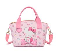 Roffatide lindo bolso de dibujos animados para las mujeres con colgante de peluche Mini Crossbody ligero para citas uso diario Rosa B
