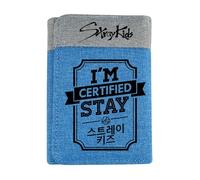 Roffatide Stray Kids Wallet KPOP Merchandise Triple Wallet para Stay Fans Bolso Corto de Lienzo Ligero con Ventana de identificación para Adolescentes Estudiantes Estilo de Regalo J