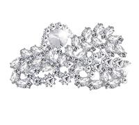 ROFIFY Tiara de cristal plateado de la reina para las mujeres estilo princesa Audrey Premium Tiara inspirada en el desayuno en Tiffany's