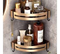 ROFRA - Estantería de esquina de ducha, paquete de 2 unidades, organizador de almacenamiento para ducha, a prueba de óxido, estante de pared para esquina de baño, dorado, A (color: A)