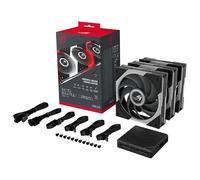 ROG Eurux GR120 ARGB Black Edition - Pack de 3 ventiladores PWM de 120 mm, 2600 rpm, diseño Daisy-Chain patentado, efectos y personalización ARGB exclusivos, Hub de ventiladores incluido
