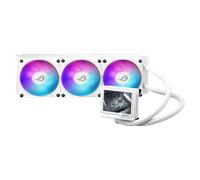ASUS ROG Ryujin III 360 ARGB Extreme White - Sistema de refrigeración AiO con bomba Asetek Gen8 V2, ventiladores magnéticos reforzados, LCD de 3.5'', monitorización del hardware y GIF personalizados