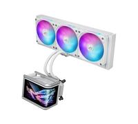 ROG Ryuo IV SLC 360 ARGB White Edition - Sistema de refrigeración AiO para CPU con tubos acortados, pantalla AMOLED curva de 6,67 pulgadas y ventiladores ARGB con iluminación frontal y lateral