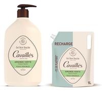 ROGÉ CAVAILLÈS | Gel Bagno Doccia Mandorla Verde + Eco-ricarica | Detergente delicato | Per pelli sensibili | Senza sapone | 84,5% di origine naturale | Per tutta la famiglia, dai 3 anni | 2x1L