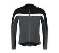 Rogelli Course Camiseta de Ciclismo de Manga Larga Hombres, Negro/Gris/Blanco, Talla XL