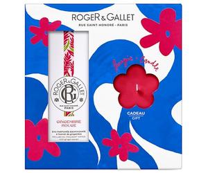 Roger & Gallet - Caja de regalo de agua perfumada benevolente jengibre rojo 100 ml + vela perfumada ofrecida - Regalo para mujer - Energía vivificante y notas afrutadas