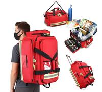ROGHA Bolsa de Primeros Auxilios,Bolsa médica,Bolsa médica con Ruedas,Mochila de Primeros Auxilios,múltiples Bolsillos y diseño Reflectante,para Servicios de emergencias médicas,policía,Bomberos Red